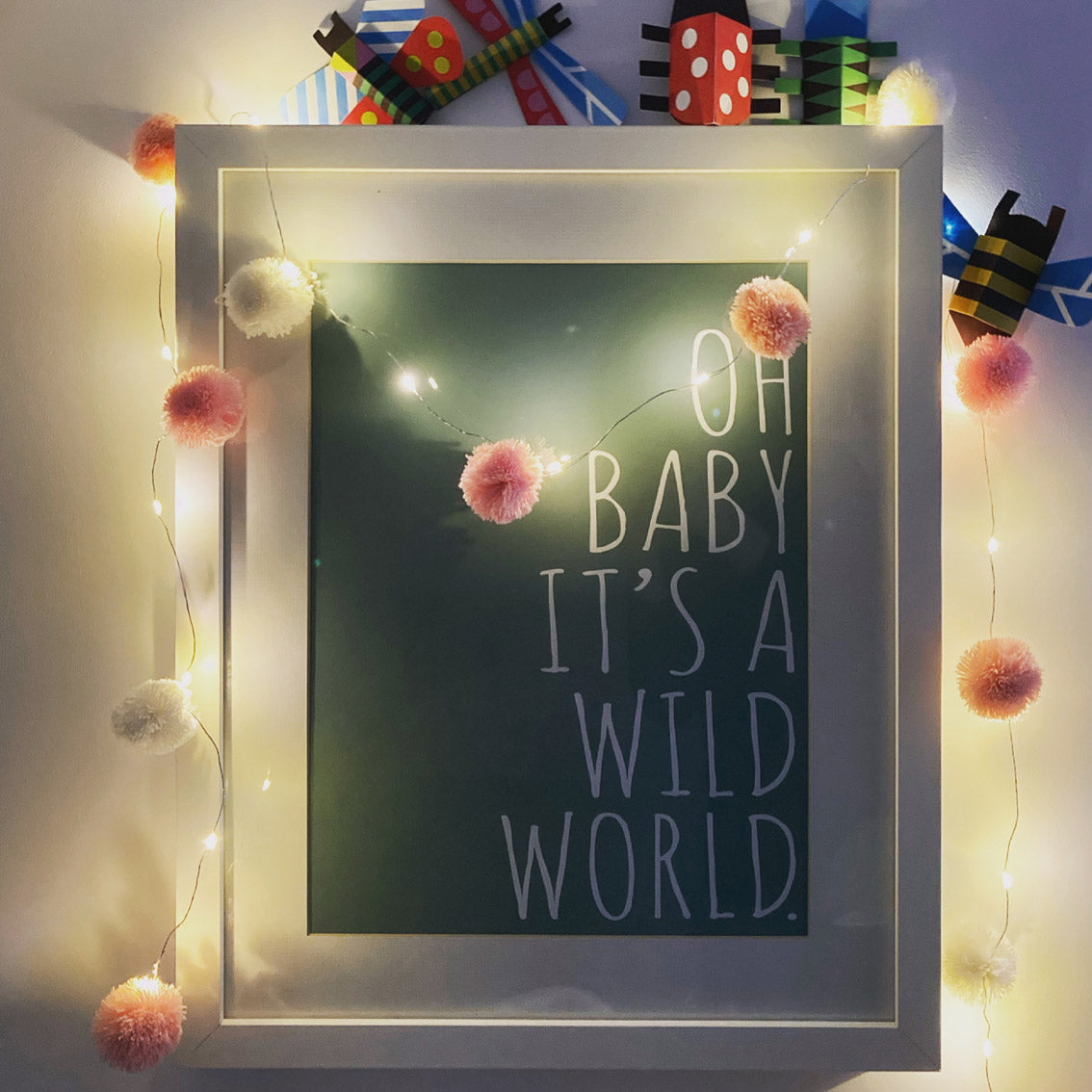 Pink Pom Pom String Lights