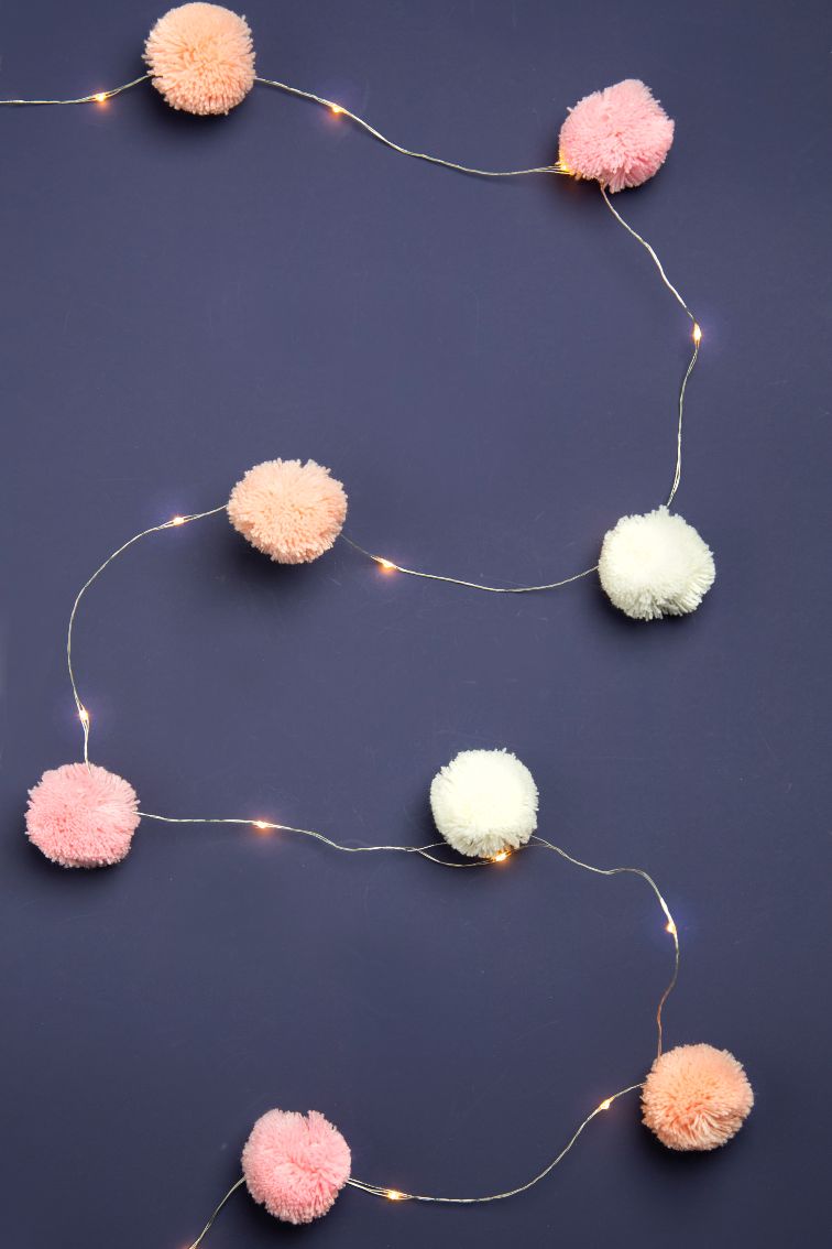 Pink Pom Pom String Lights