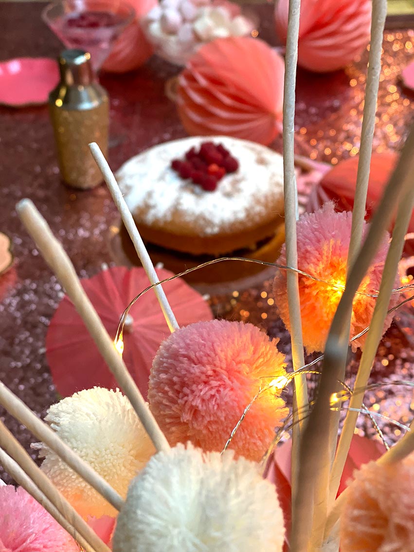 Pink Pom Pom String Lights